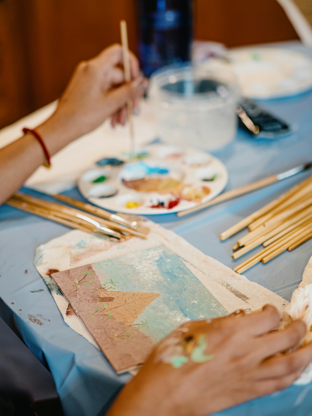 Artist creating a masterpiece